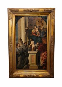 Seguace di Paolo Veronese (1528–1588)  “Madonna con il Bambino e Santi”  da un particolare della Pala di San Zaccaria